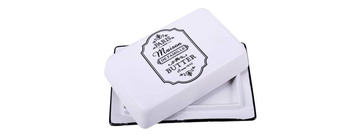 Butter dish with lid (H:5.5cm x W:18.5cm x D:12.1cm )