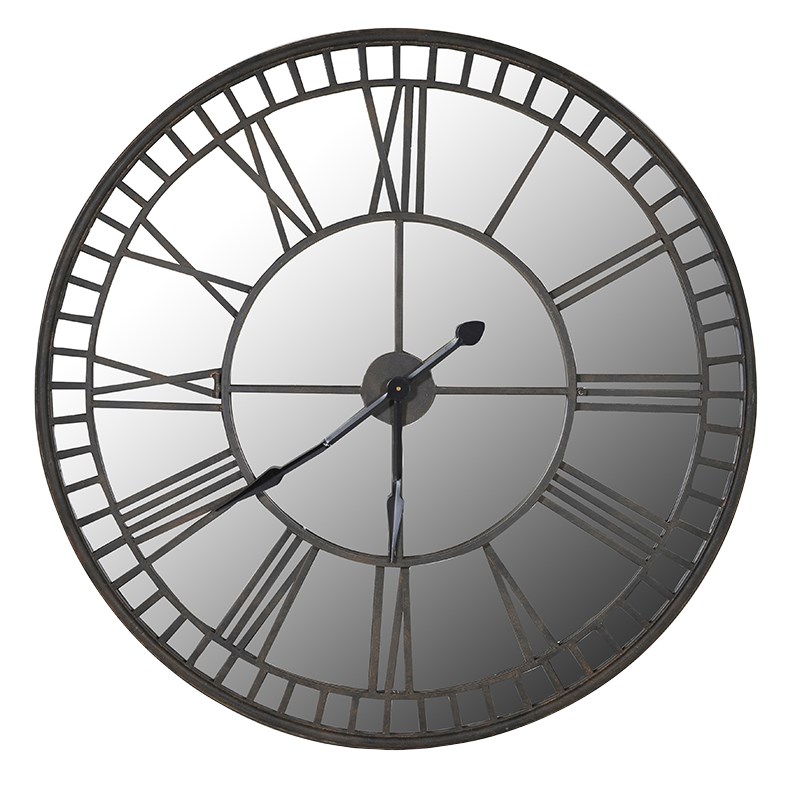 Mirrored Iron Wall Clock (H:106.00 cm x W:106.00 cm )