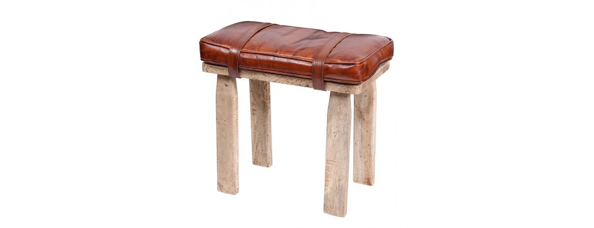 Saddle bag style stool (H:51cm x W:30cm x D:53cm)