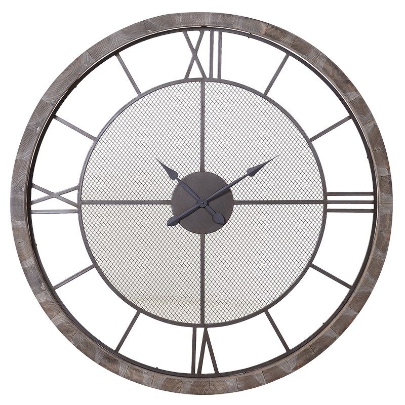 Wooden Frame Wall Clock (Diam. 98cm)