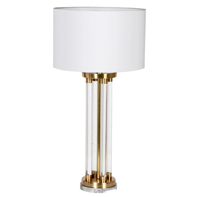 Brass & Acrylic Rod Table Lamp with Shade (H:720mm x  Diam.:360mm")