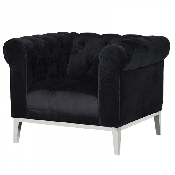 Black-Chesterfield-Chair (H:65cm x W:85cm x D:85cm)