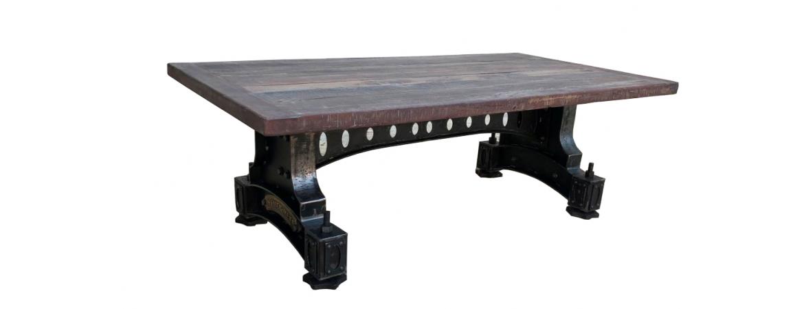 Reclaimed Wood Metal Coffee Table (H:30inch x W:39.3inch x L:86.7inch)