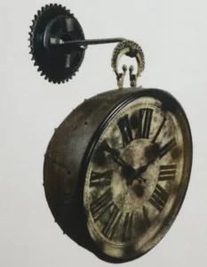 Iron Hanging Clock with Brass Hook