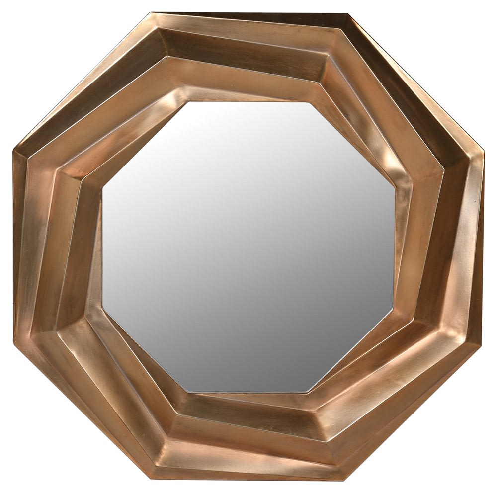 Gold Abstract Hexagonal Wall Mirror (H:94 x W:94)