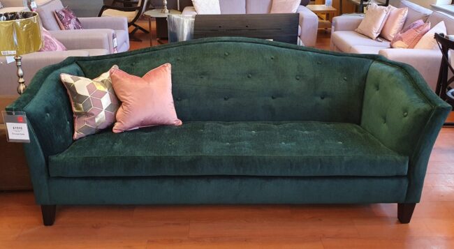 Emerald Green Velvet Sofa