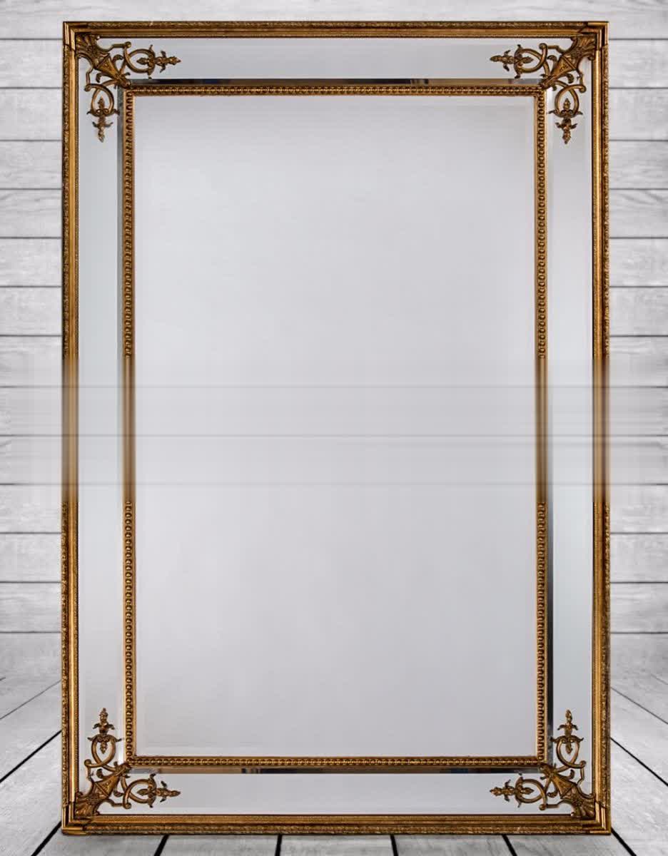 Gold Square French Mirror (H:120cm x W:88cm x D:6cm)