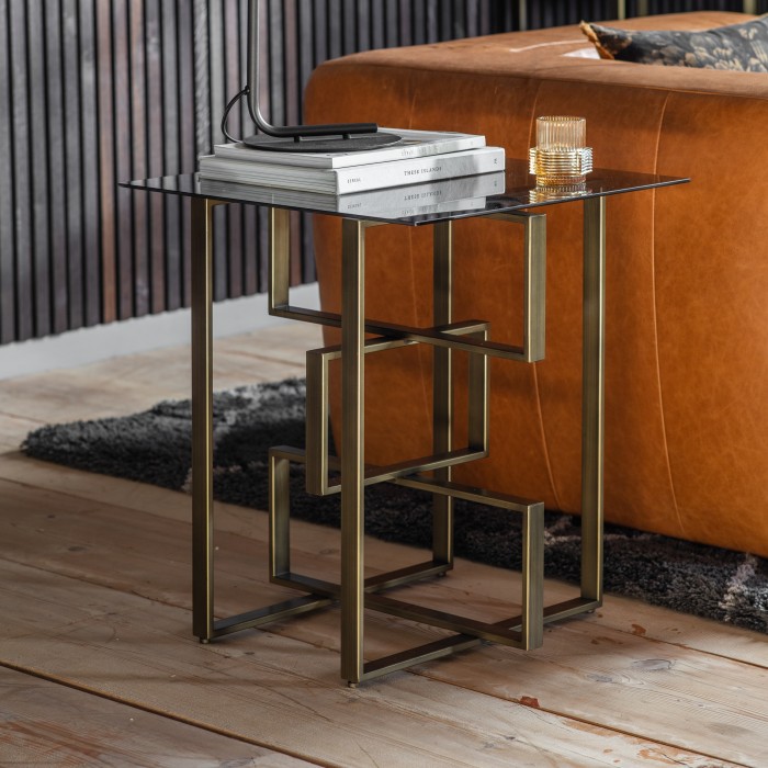 Thornton Side Table Bronze (H:56cm x W:51cm x D:50.5cm)