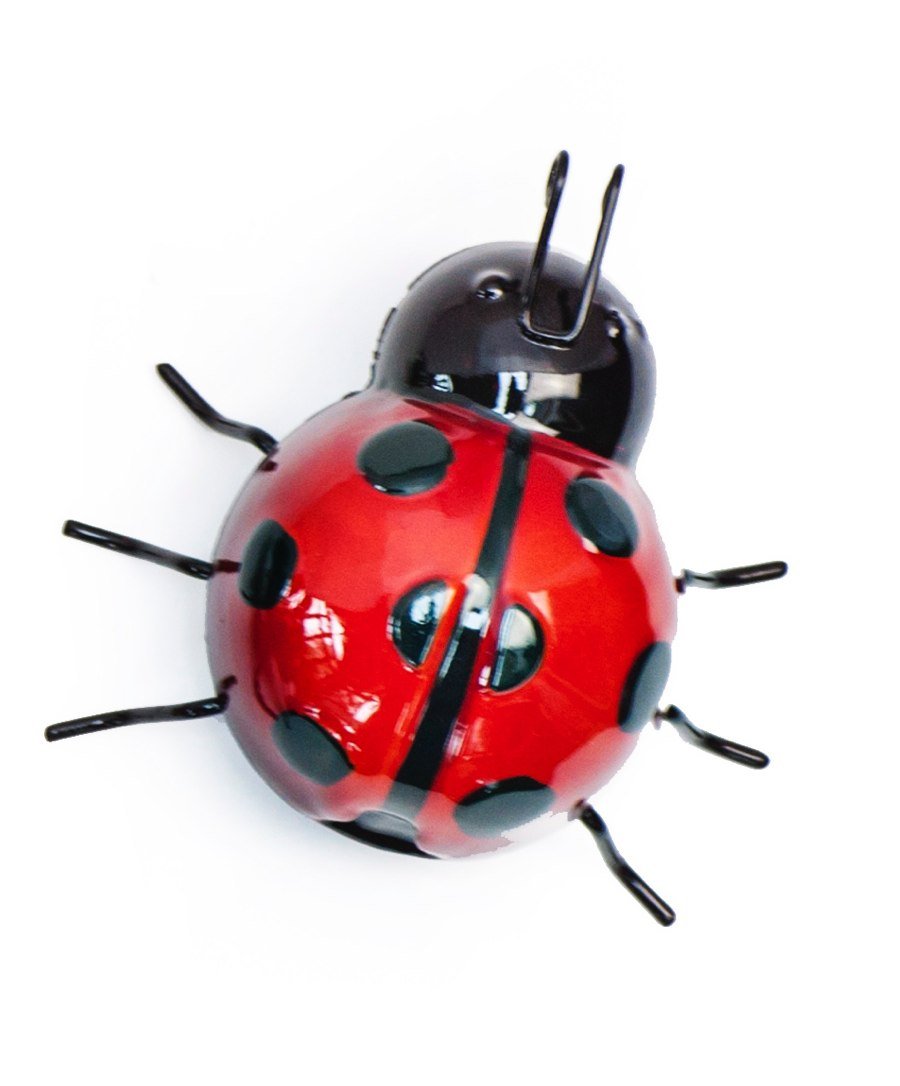 Metal Ladybird Wall Art (H:10cm x 9cm x 5cm)