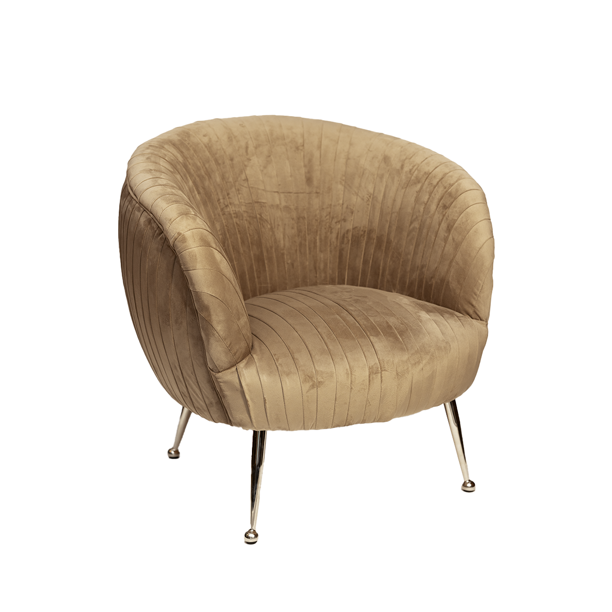 Beige Velvet Pleated Chair(H:760 W:800 D:750 mm)