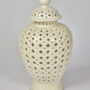 LARGE WHITE PIERCED JAR