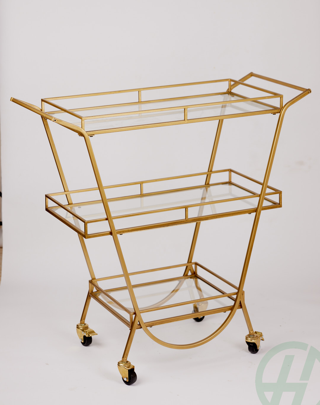 3 TIER GLD/G TROLLEY/Height 890mm Width 180mm Length 950mm