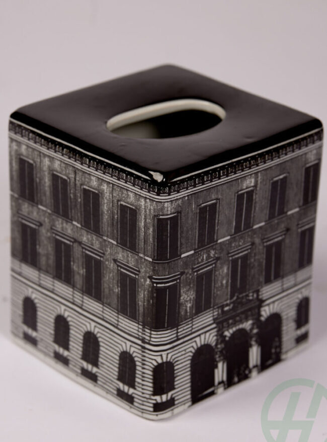 BLACK - WHITE WINDOW TISSUE BOX