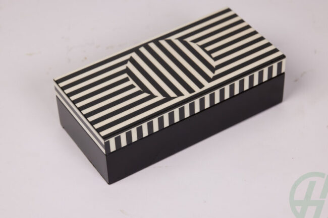 CREAM AND BLACK DECOR RECTANGULAR BOX