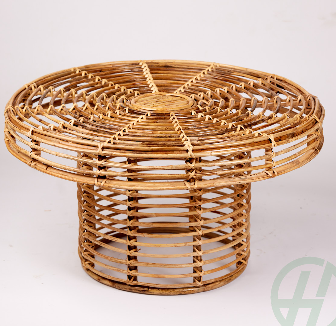 Cane Round Coffee Table(H:65 W:80 D:55cm)