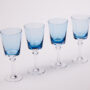 Set of 4 Blue White Wine Glasses