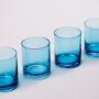 Set of 4 Blue Wine/Water Glasses