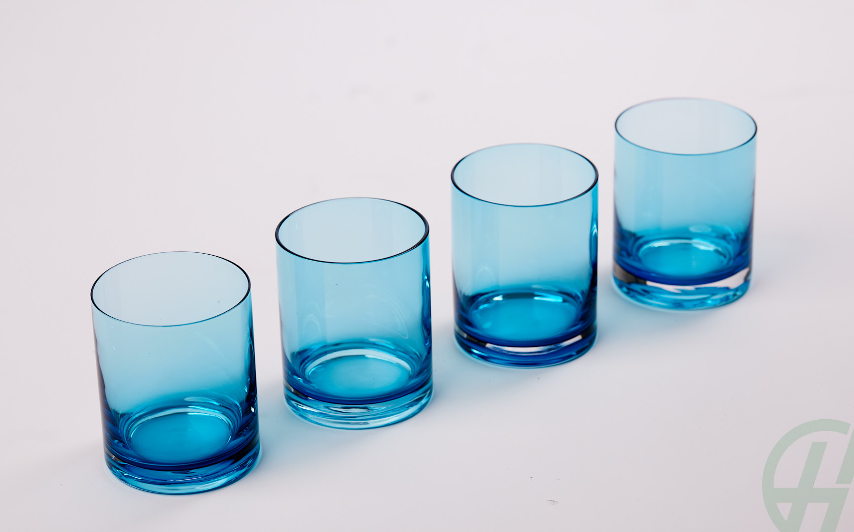 Set of 4 Blue Wine/Water Glasses