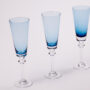 Set of 4 Blue Champagne Flutes