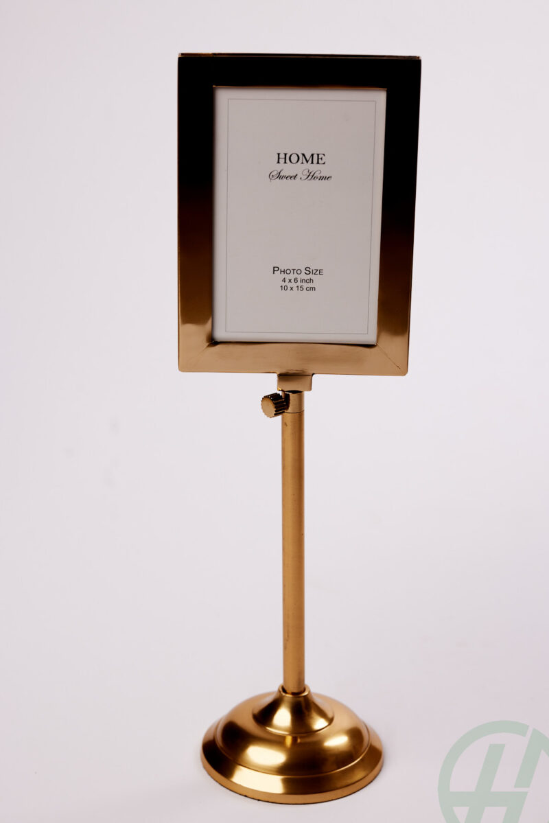 4X6 GOLD PHOTO FRAME ON STAND