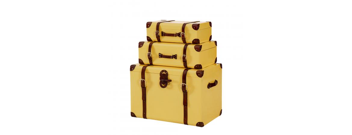 Handcrafted Leather Storage Trunk – Medium – Yellow