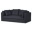 Black 2 Seater Sofa with Steel Base