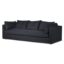 Black 3 Seater Sofa with Steel Base