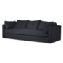 Black 3 Seater Sofa with Steel Base