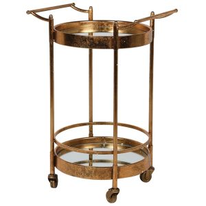 GOLD/MIRROR TROLLEY/Height 705mm Width 425mm Length 540mm