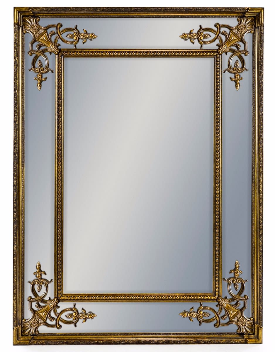 GOLD SQUARE FRENCH MIRROR(H: 120cm W: 88cm D: 6cm)