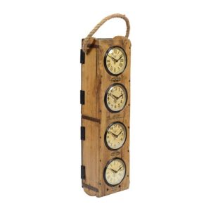 Recycled Brick Mould World Time Clock(W:45*  D:10*H:15 cm)