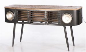 Reclaimed Truck Front Console Table with Tapered Legs(W: 151cm x D: 55cm x H: 78cm)