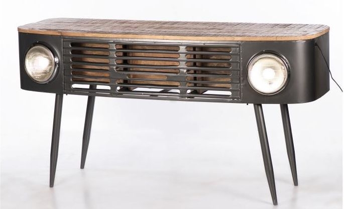 Reclaimed Truck Front Console Table with Tapered Legs(W: 151cm x D: 55cm x H: 78cm)