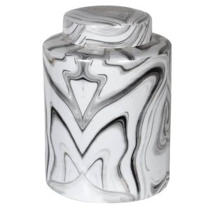Small Marble Effect Lidded Jar