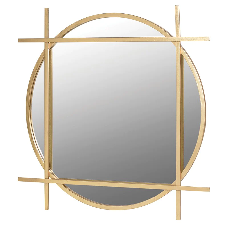 Circle Square Wall Mirror  Gold(W: 97cm x H: 97cm)