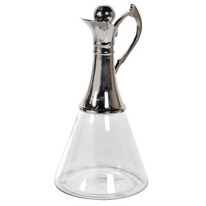 Glass Decanter with Metal Handle
