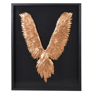 Large Gold Angel Wing Framed Wall Art(Height 100cm  Width 80cm)