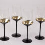 Set of 4 Black Stem Red Wine Glasses