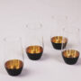 Set of 4 Black and Gold Base Tumblers(