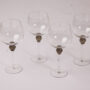 Set of 4 Silver Diamante Red Wine Glasses