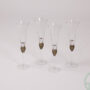 Set of 4 Black Diamante Champagne Flutes