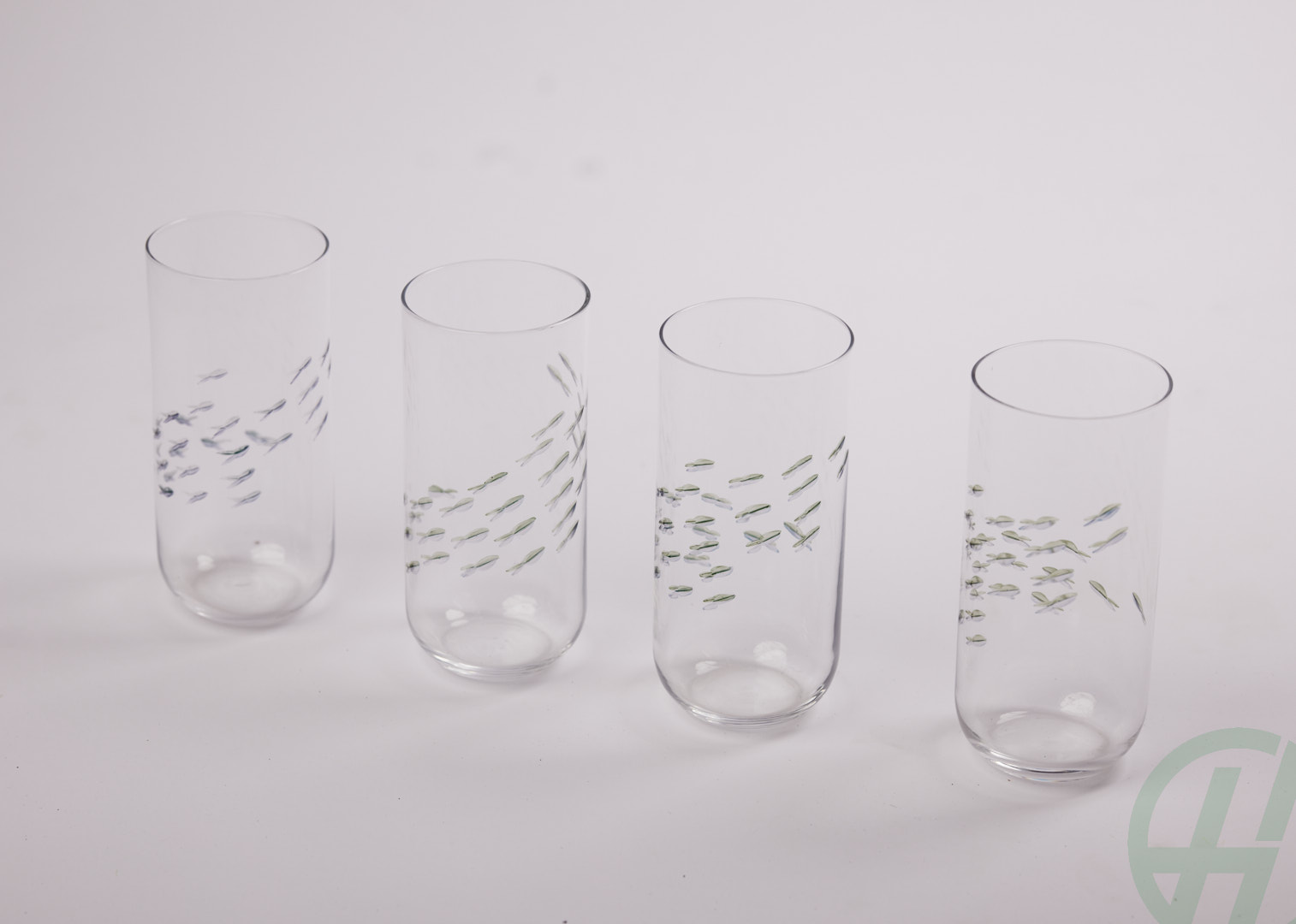 Set of 4 Silver Hi Ball Glasses(H:160 Dia:80 mm)