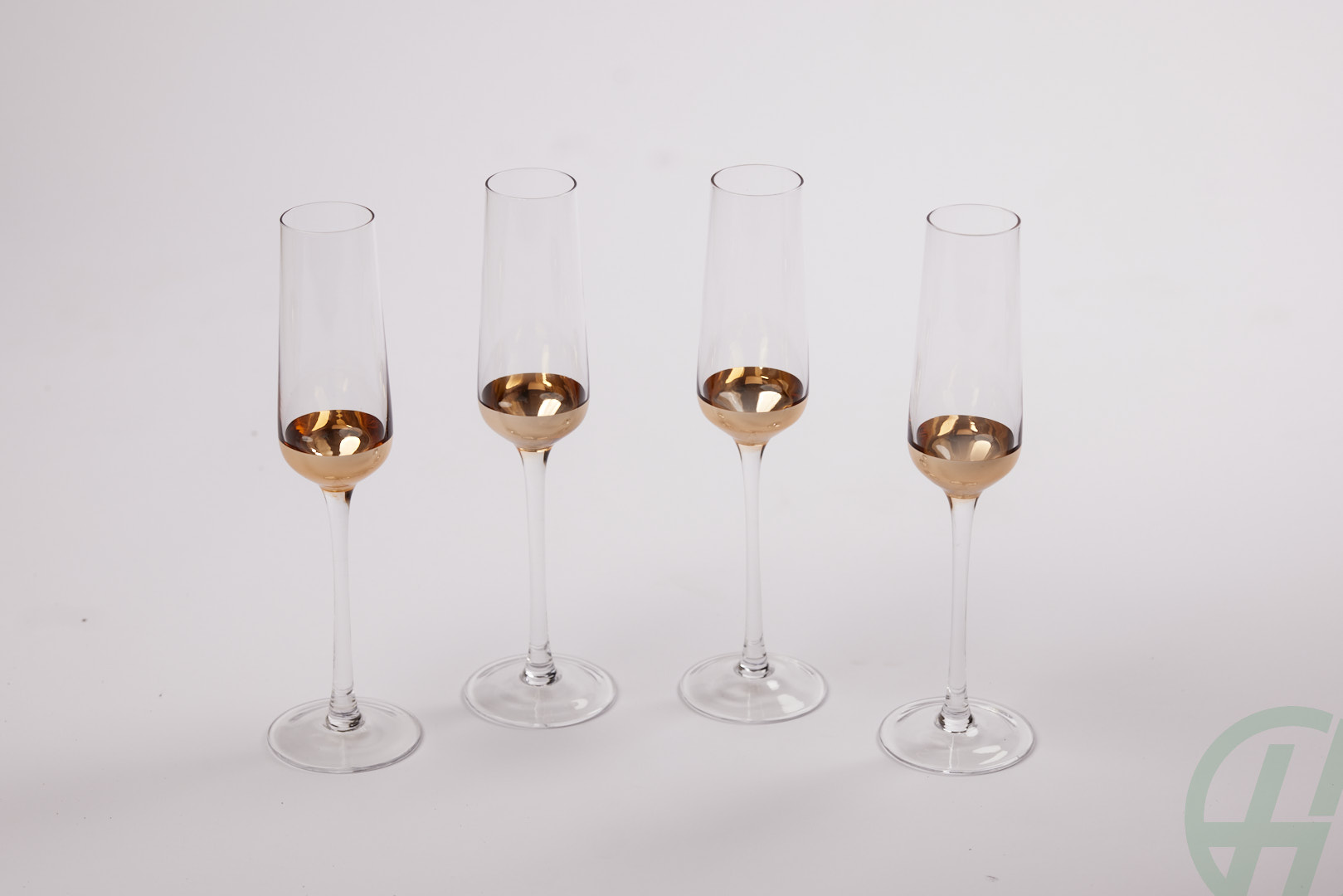 Set of 4 Copper Champagne  Glasses