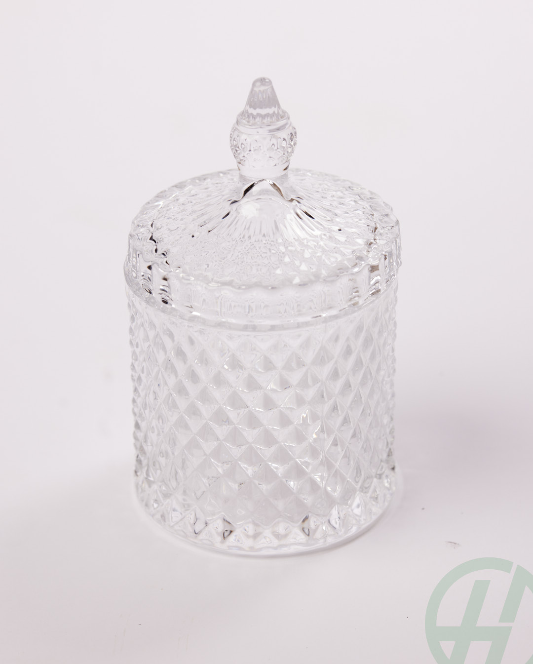 Small Cut Glass Jar with Lid