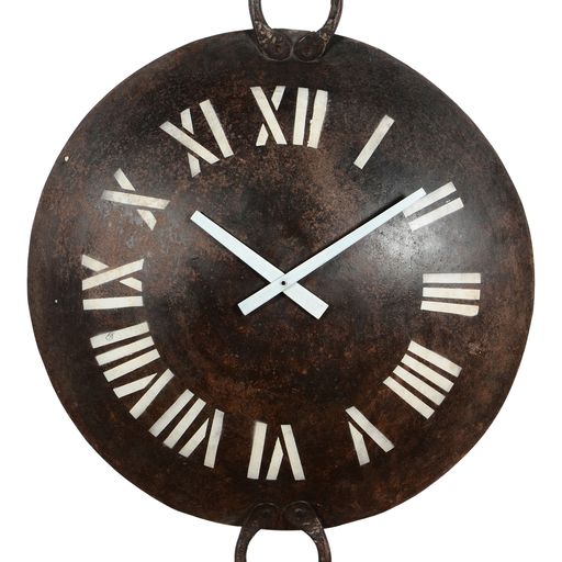 Old Iron Kadai Clock(H:77 X W: 60m)