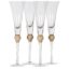 Set of 4 Gold Diamante Ball Champagne Flutes