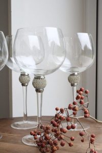 Set of 4 Silver Diamante Water Glass(