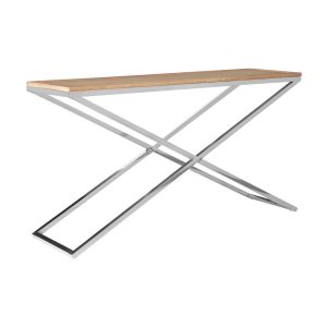 Steel/Oak Console Table(H: 76cm W: 140cm D: 40cm)