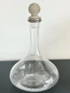 Silver Ball Glass Decanter