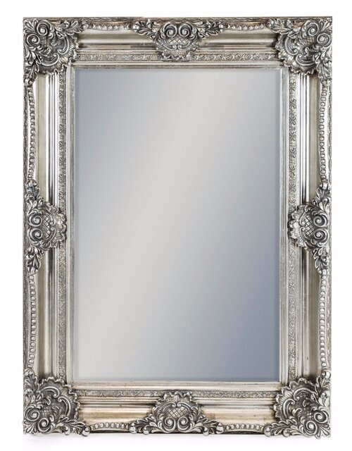 Classic Silver Mirror (H:120cm x W:90cm x D10cm – (88x48cm glass))